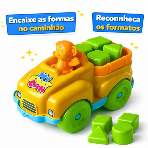 Brinquedo Educativo Carrinho Baby Com Encaixes My First Car Interativo Colorido Didatico Brinquedos Para Meninos 1 ano de Idade