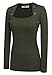 Zeagoo Women Long Sleeve Button Decor Slim Casual Basic T-shirt Blouse