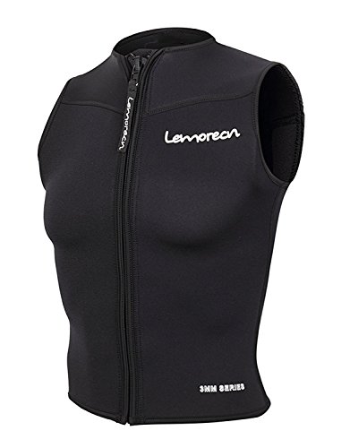 Lemorecn Mens Wetsuits Top Premium Neoprene 3mm Zipper Diving Vest (2095black3XL) - Thumbnail 4