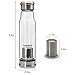 TOPOKO 18.5 Ounce Top Level Quality Stylish Environmental Borosilicate Glass Water Bottle With Nylon Sleeve - Tea Infuser Bottle Eco-Friendly Ideal Gift for Parents Friends (Pink)