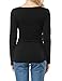 ALLEGRACE Womens Sexy Long Sleeve Tops Casual Fall Ruched V Neck Wrap Shirts Black 2XL