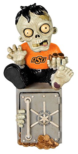 NCAA Oklahoma State Cowboys Resin Zombie Bank, One Size, Orange