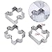 Yunko 4 Pcs Cookie Cutters Stainless Steel Fondant Cutter Set Puzzle Cookie Cutter for developing Children's Intellectual and Practical Skills
