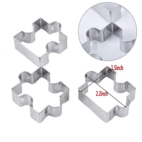 Yunko 4 Pcs Cookie Cutters Stainless Steel Fondant Cutter Set Puzzle Cookie Cutter for developing Children's Intellectual and Practical Skills