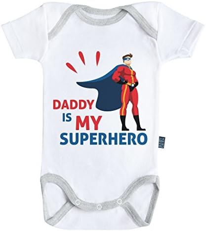 Baby Geek Daddy Is My Superhero Bodysuit/Onesie Short Sleeves - 100% Cotton (3-6M)