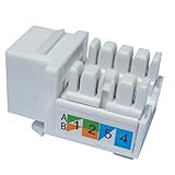 Keystone Jack RJ45 Ethernet Module Cat6 Network Coupler Punch Down Adapter Compatible Cat 6/5e/5 Connector(10-Pack White)