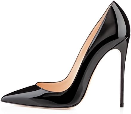 Soireelady Womens Pointed Toe High Heels Slip On Stiletto Pumps Wedding Party Basic Shoes Black