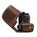 MegaGear Canon EOS M100, M200 (15-45mm) Ever Ready Leather Camera Case and Strap, with Battery Access - Dark Brown - MG1326