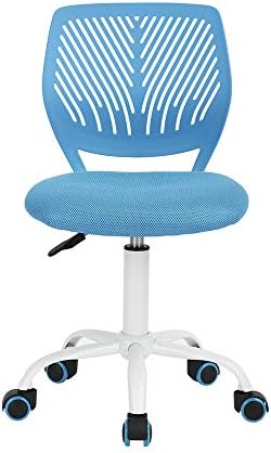 LeMonde Office Chair Student Task Chair Adjustable Swivel Desk Chair with Plastic Mesh Seat and Metal Feet Blue