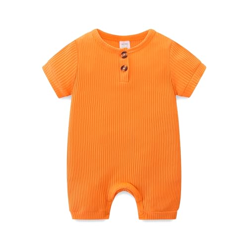 Bibimom Baby Onesie Boy Girl Short Sleeves Pants Footless Solid Going Home Summer Clothes