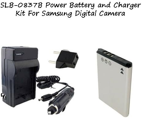 Excelshots Power Battery With Charger For Samsung SLB-0837B and Samsung Digimax: NV8, NV10, NV15, NV20, L70, L83T, L85T, L201, L301, SL201 Digital Cameras.