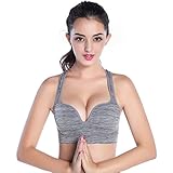 Daxin Seamless Yoga Sports Bra No Rims Padded Push Up Racerback Fitness Tank Top