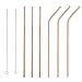 Accmor Reusable Copper Drinking Straws, 18/8 Stainless Steel 10.5inch Extra Long Straws Set for 20 & 30oz YETI RTIC Ozark TERVIS Tumbler Cups, with 2 Cleaning Brushes(3 Straight and 3 Bend)