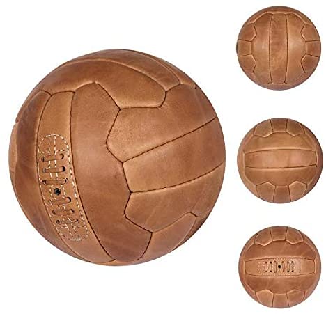 Oryx Sports Retro Vintage Soccer Ball - Antique Leather Football Brown Size 5