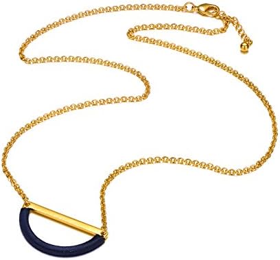 Alberto Moore Gold Plated Reflecting Pond Thread Half Moon Necklace