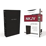 NKJV, Thinline Bible, Large Print, Leathersoft, Black, Red Letter Edition, Comfort Print