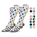 Go2Socks Compression Socks for Men Women Nurses Runners 20-30 mmHg Medical Stocking Athletic (2pPolkaDot, M)