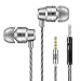 Jies Wired Earphones in Ear Headphones Noise Cancelling Earbuds Bass Stereo Headsets with Microphone & Volume Control & Remote for iPhone Android iPod iPad Mp3 Tablet Laptop (Grey)