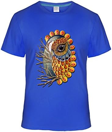 TaDey Owl Beautiful Egg-Shaped Image Tshirts for Mens L royalBlue
