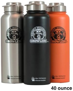 Personalized Insulated Stainless Steel All-in-one 40 oz Water Bottle, Thermos, and Wine or Beer Growler with Stainless…