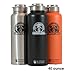 40 oz Insulated Stainless Steel Water Bottle and Beer Growler w/ Steel Lid & Handle - NO PLASTIC - COLD up to 3 DAYS - HOT 24 hrs (Black)
