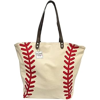 softball canvas tote