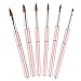 KEMEISI 1PC Simple Design Pink Champagne Metal Handle Kolinsky Sable Hair Nail Polish Brush Size 2,4,6,8,10,12 (#4)