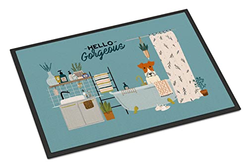 Caroline's Treasures CK7523MAT Wire Fox Terrier in Bathtub Doormat 18x27 Front…