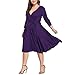 Mlide Women’s Vintage 1950s Style Sleeved Plus Size Swing Dress 2020 Summer New Gown Purplethumb 3