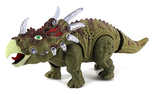 VT Dinosaur Century Triceratops Battery Operated Toy Dinosaur Figure w/ Realistic Movement, Lights and Sounds