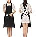 NEWGEM Adjustable Grilling Apron with 2 Pockets Cotton for Stylist,Barber,Teacher,Cobbler Fits for Paint,Vintage,Baking Wine Color Black