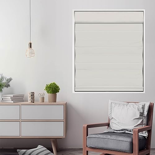 DEZ FURNISHINGS Cordless Blackout Roman Cellular Shade, 52″ W x 72″ H, Ivory