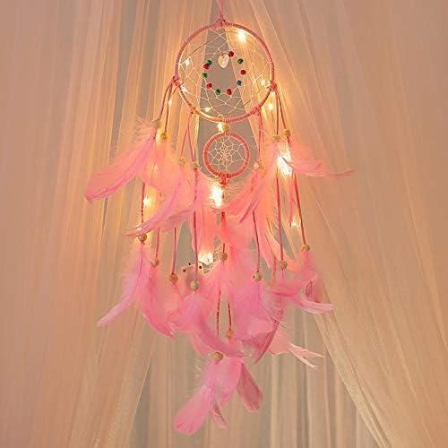 Covermason Dream Catcher Decoration Girls Hanging Dreamcatcher Present Accessories Handmade Dream Catcher,Feathers Night Light Car Wall Hanging Room Home Decor (C)