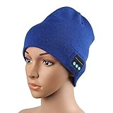 GBSELL Warm Hat Wireless Bluetooth Smart Cap Headset Headphone Speaker Mic BK (Blue)