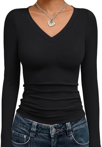 Kissfix Long Sleeve Shirts for Women Fall Winter Henley Tops