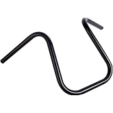 1'' Round Ape Hanger HandleBars Fit Harley Street Bob Sportster XL 883 1200 Fat Boy Shadow Intruder Vulcan Road Star Drag Star Volusia Custom Application (Gloss Black, 10 inch)