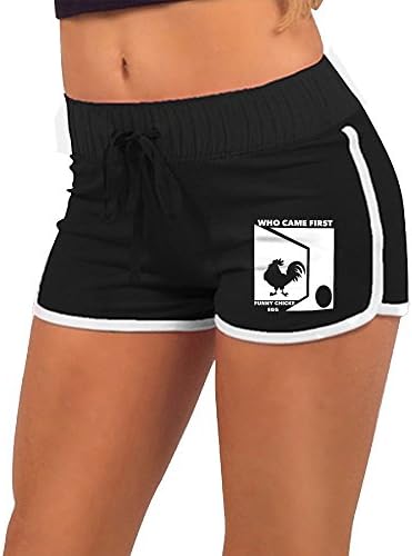 Running Shorts Who Came First Funny Chicken EggSummer Pants Girl Sports Shorts Women Shorts Tempo