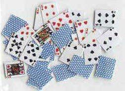 Dollhouse Miniature Playing Cards, Blue Backs