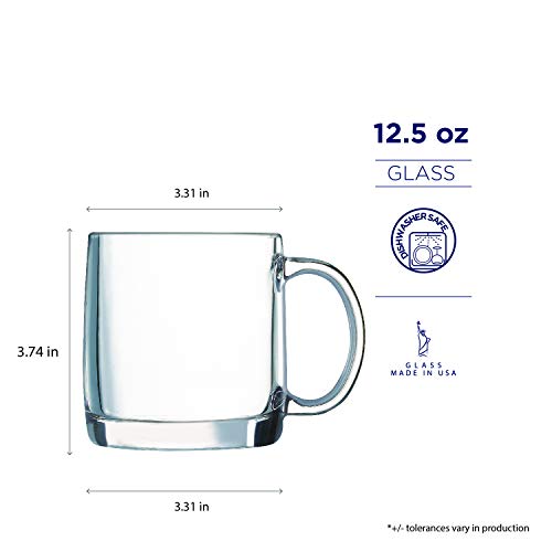 Luminarc 13Ounce Nordic Mug, Set of 4, 4 Count (Pack of 1), Clear