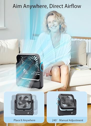 Magnetic Travel Fan, 5000mAh Ultra-Slim Cruise Approved Fan Rechargeable, 4-Speed, Hook Design, Portable Fan for Cruise Ship Cabin, Bedroom Sleeping, Camping, Travel & Cruise Essentials 2026