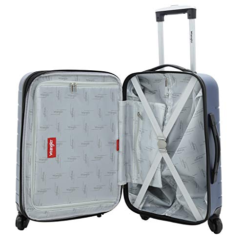 Wrangler Smart Luggage Set with Cup Holder and USB Port, Navy Blue, 20