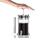 8 Cup French Press Coffee and Tea Maker- Borosilicate Glass Carafe- Stainless Steel Components- FDA Approved Manual Machine- Heat Resistant Handle- Dishwasher Safe- Best for Fast and Hot Brew (34oz)