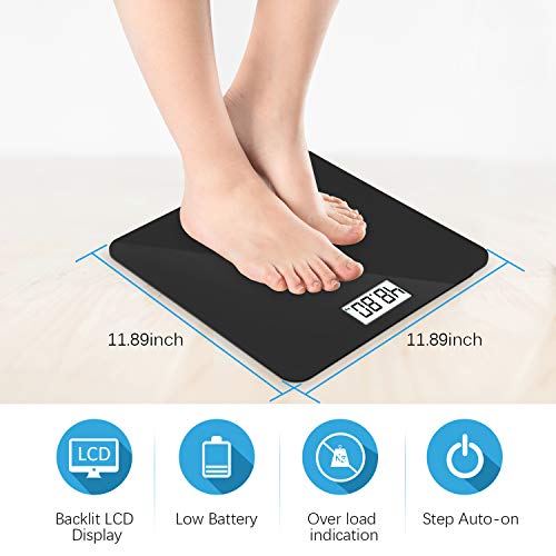 Digital Body Weight Bathroom Scale with Step-On Technology, Backlight Display, High Precision Measurements, 440Ibs/31st/200kg Capacity