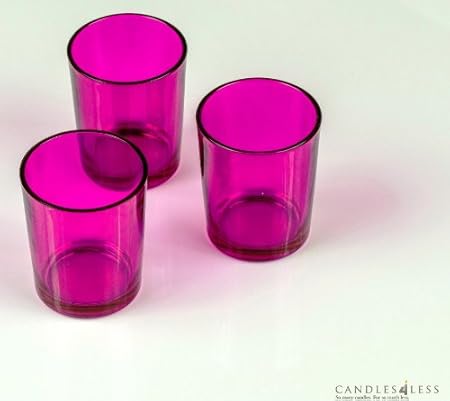 72 Pieces Pink Glass Votive Candle Holders Bulk Pink Amazon Co