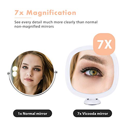 WISREMT Bathroom Led Makeup Mirror, Touch Sensor Light Control 360° Rotatable Cosmetic Mirror (Ship from USA)