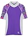 Tuga Girls Seaside S/S Rash Guard (UPF 50+), Violet, 8/10 yrs