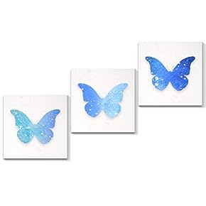 3 Panel Beautiful Butterfly Pictures Home Wall for...
