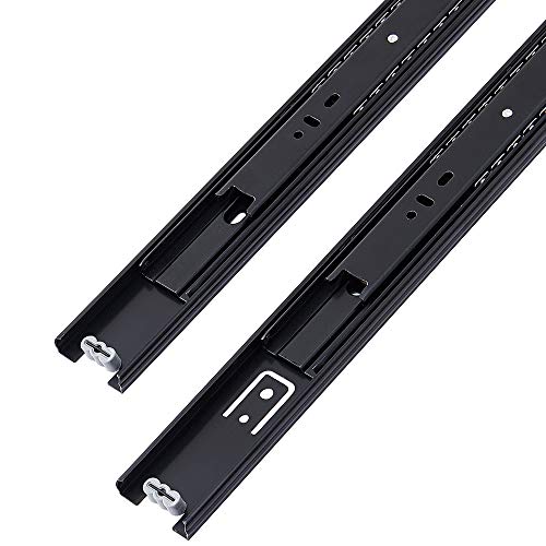 Friho 5 Pair of 12 Inch Hardware Ball Bearing Side Mount Black Drawer Slides, Full Extension, Available in 10'',12''14'',16'',18'',20''24'' Lengths