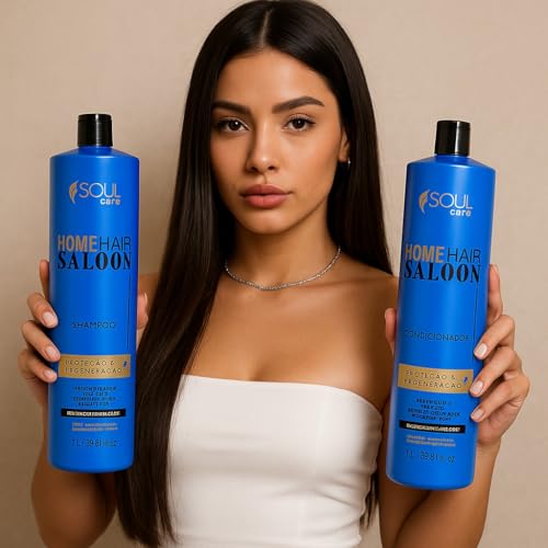 Shampoo e Condicionador de Nutrição Capilar Profissional com Queratina Soul Care | Reparo e Hidratação (1l)