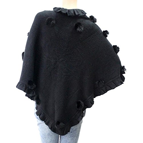 matelco women's wool knitted long poncho